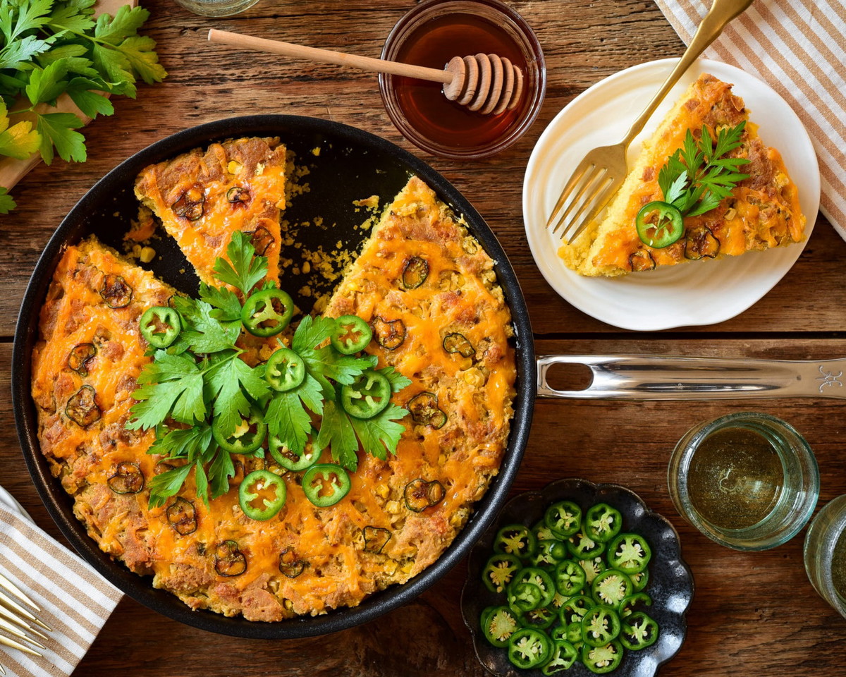 Grilled Jalapeño Cheddar Cornbread
