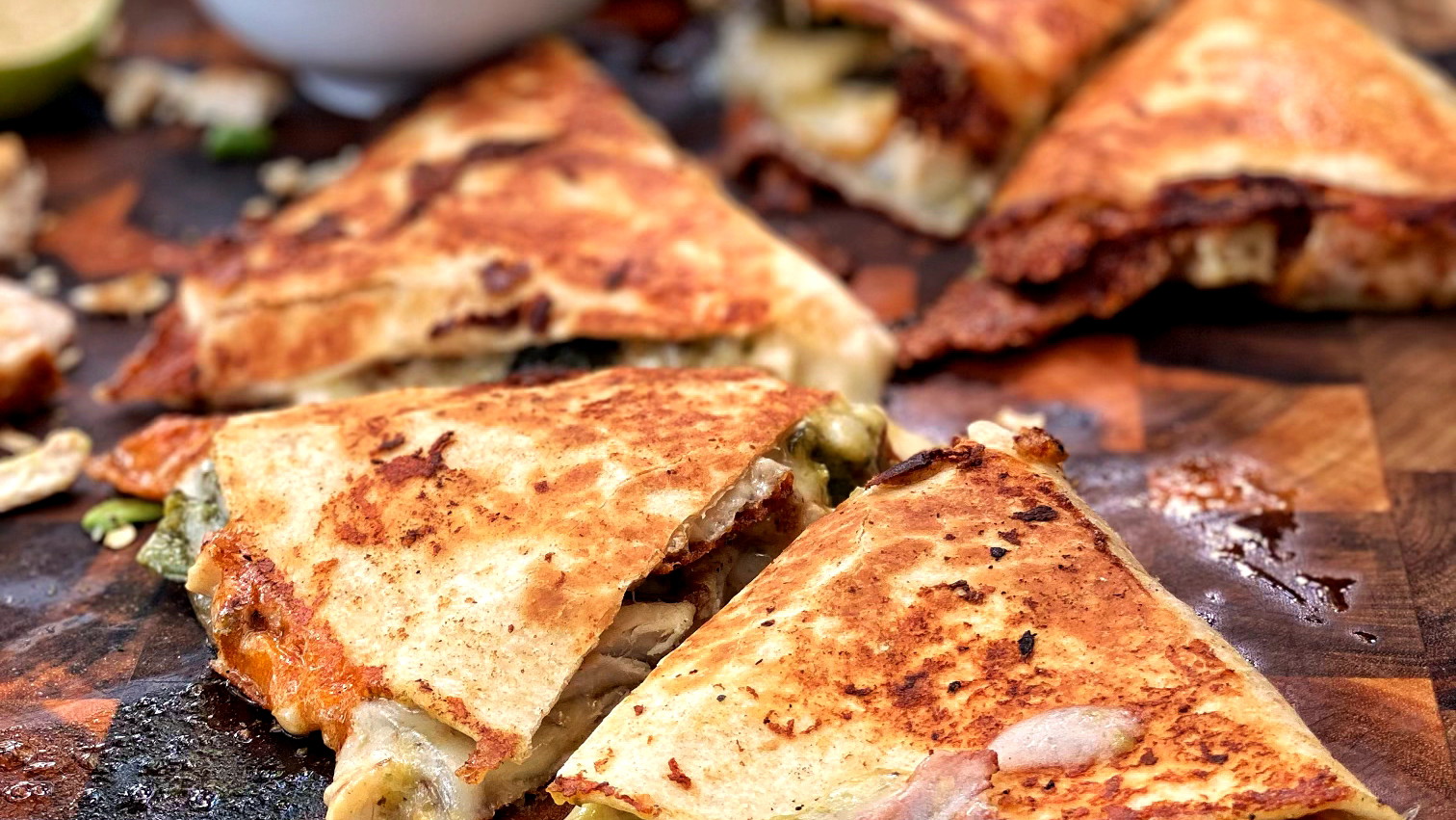 Image of Chicken Poblano Quesadilla with Salsa Verde