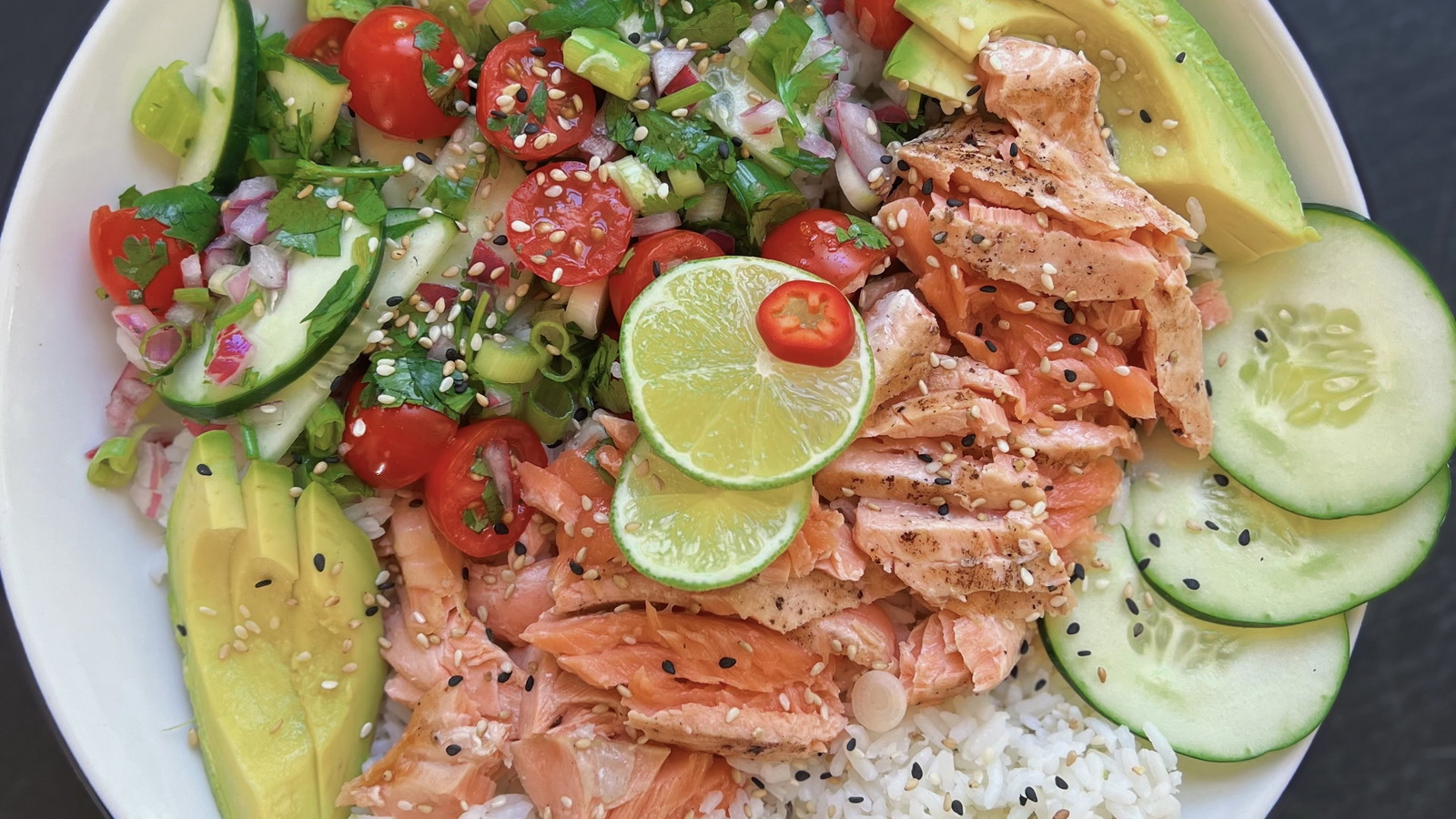 Image of Asian-Inspired Seared King Salmon Bowl