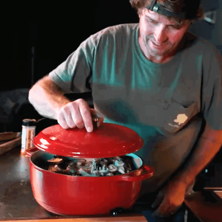 Image of Cover the Dutch oven and place it in the oven at 275°F (or keep it on the grill if you prefer) for about 2-3 hours, or until the ribs are tender and practically falling off the bone.