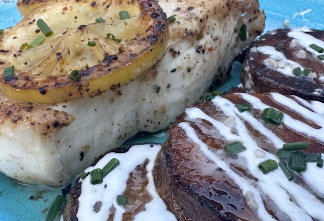 Image of Lemon Halibut and Parmesan Crusted Potatoes