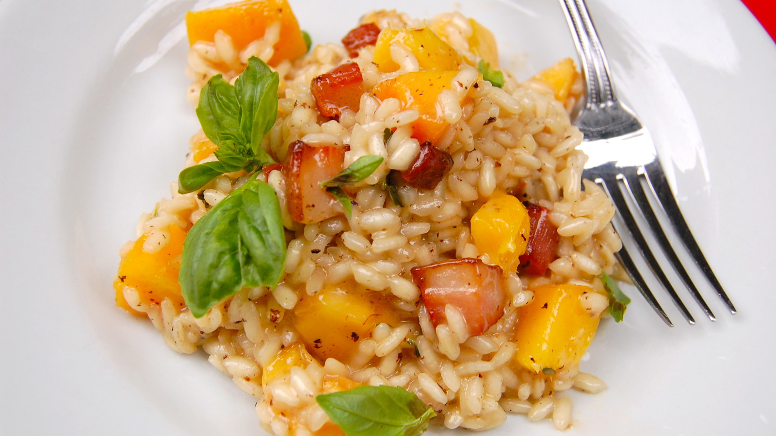 Image of Peach Palisade Mushroom Risotto