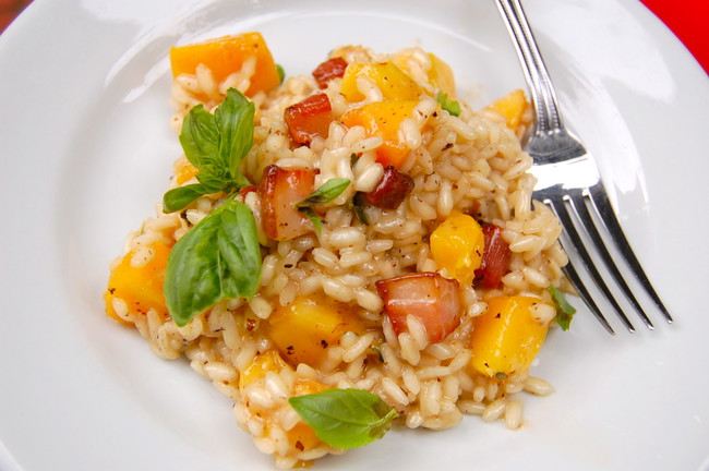 Image of Peach Palisade Mushroom Risotto