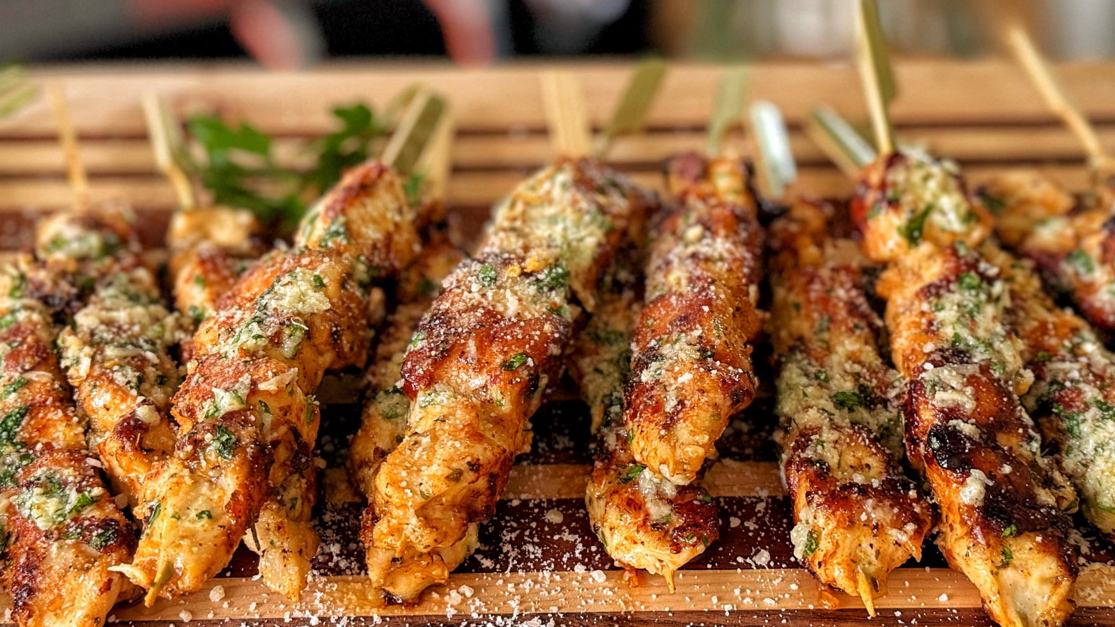 Image of Garlic Parmesan Chicken Skewers