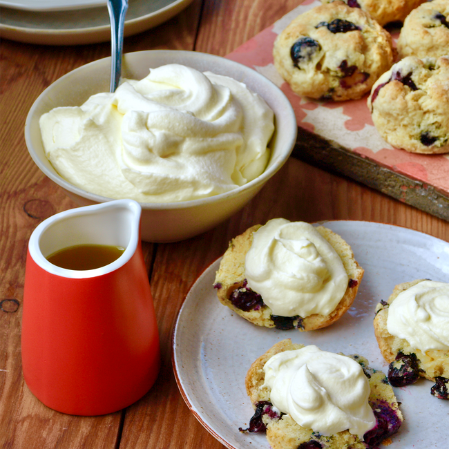 Image of blueberry scones with mandarin cream