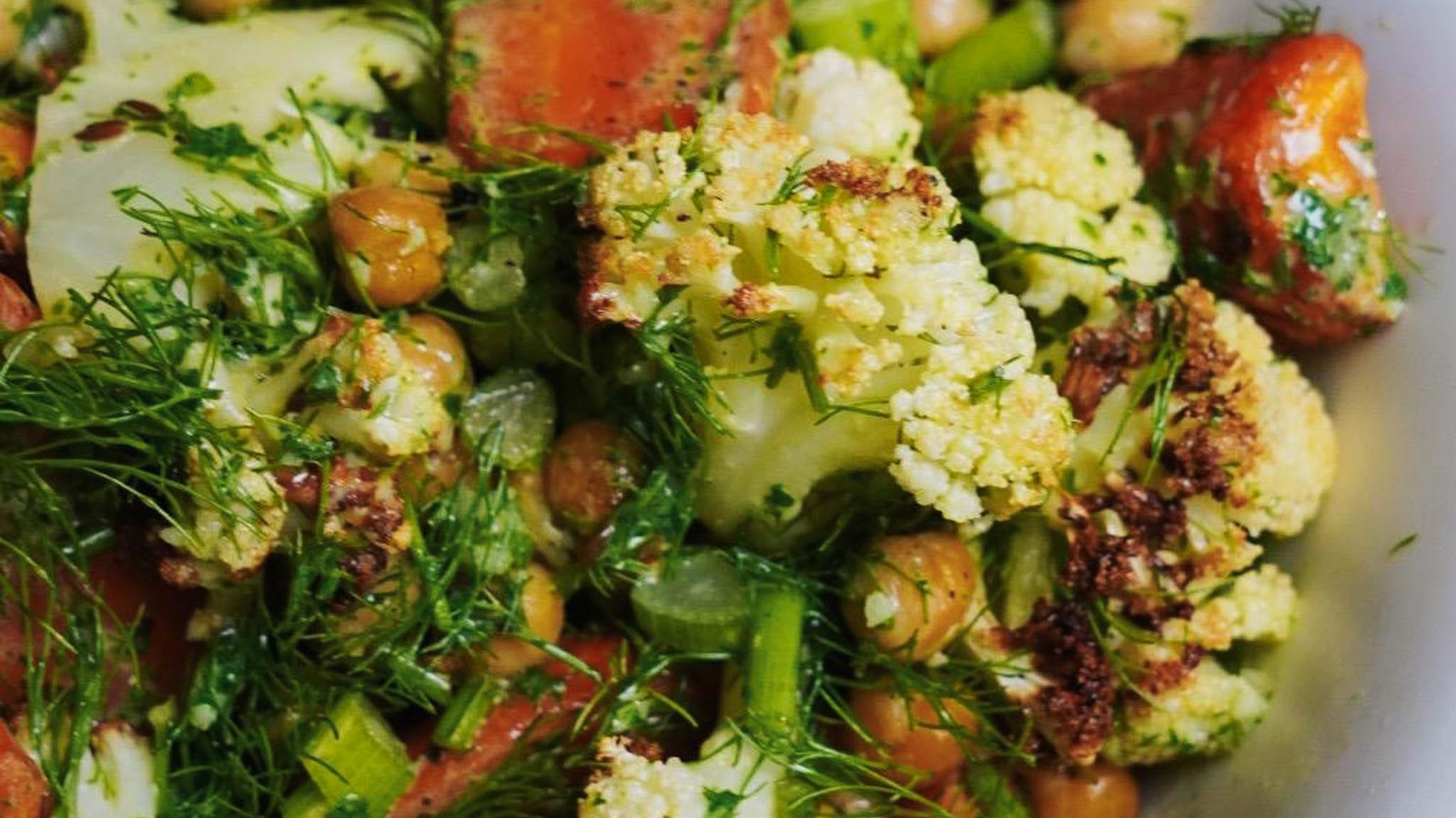 Image of Roast Vegetable, Fennel Top and Chickpea Salad