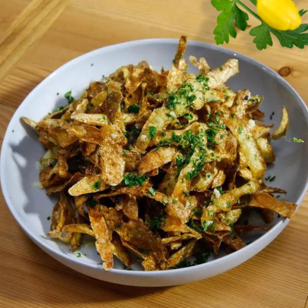 Fried Potatoes Skins And Onions