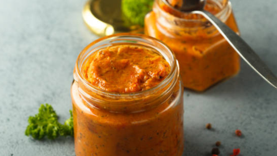 Image of Red Bell Pepper Chutney with Coconut Curry Masala