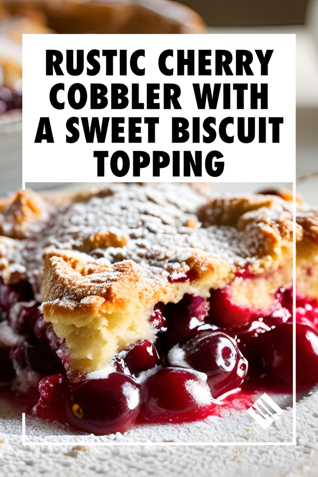 Image of Rustic Cherry Cobbler With a Sweet Biscuit Topping