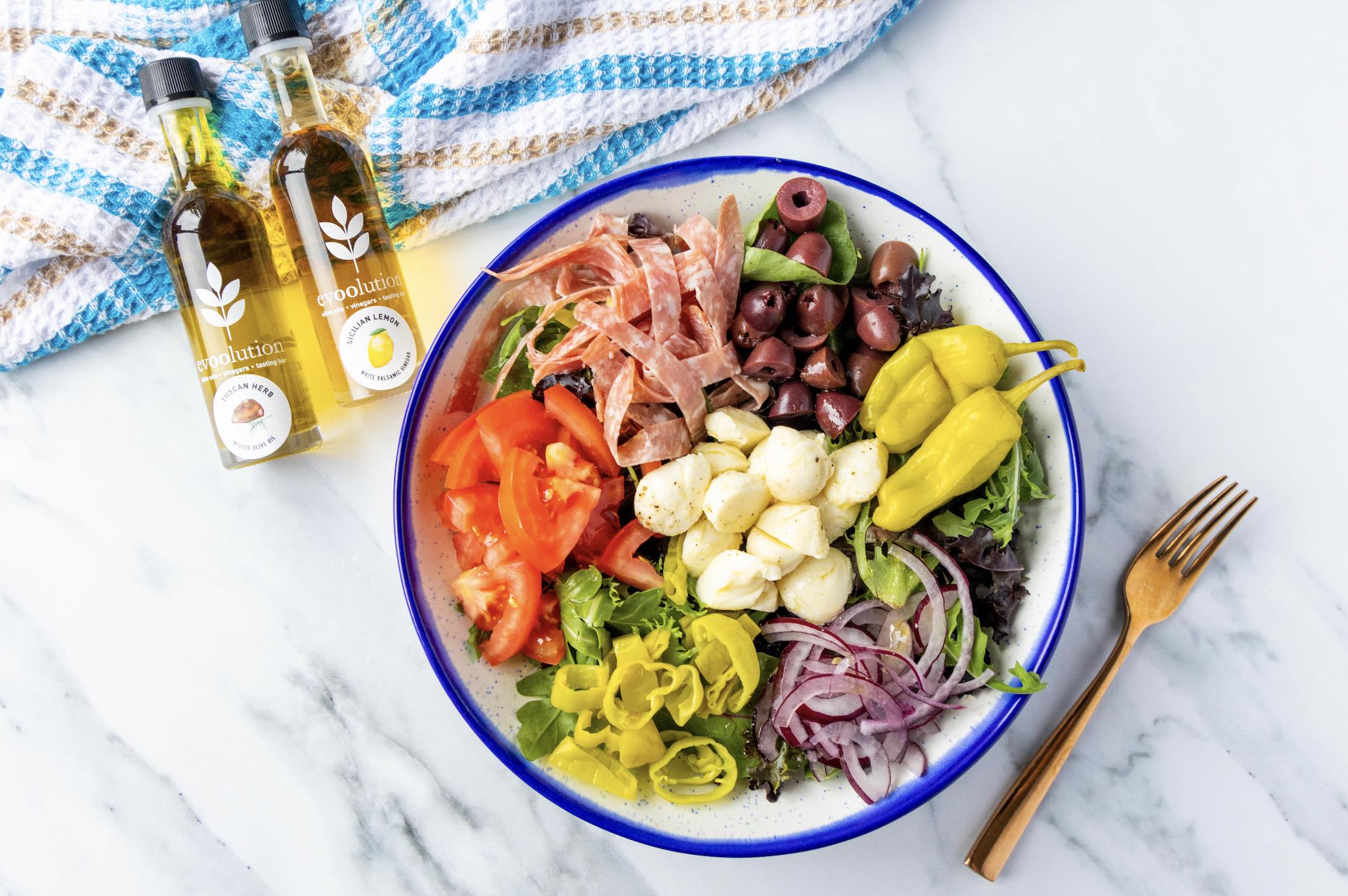 Image of Chopped Italian Salad with Tuscan Herb Olive Oil and Sicilian Lemon Balsamic