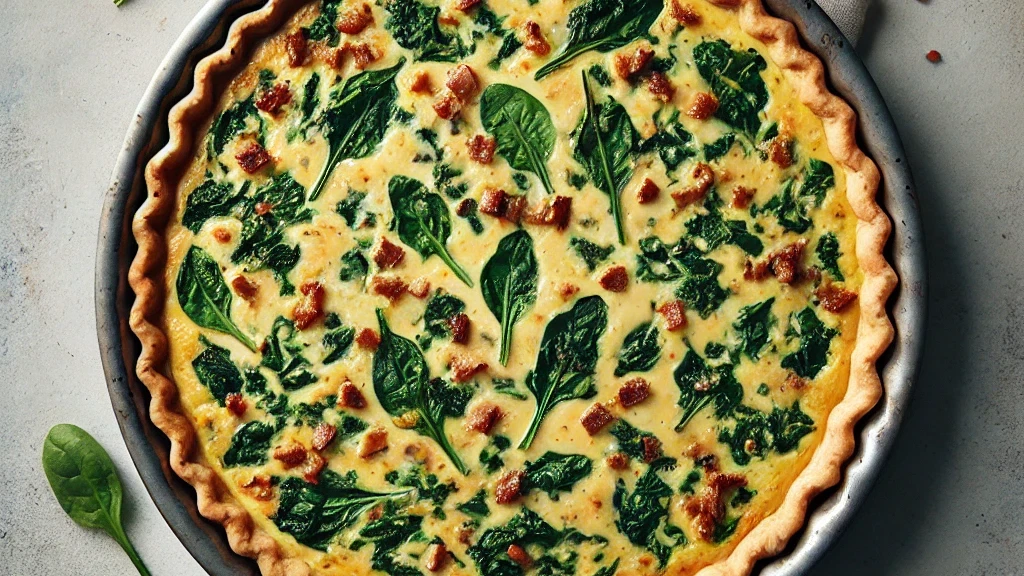 Image of Bacon Cheddar Spinach Quiche