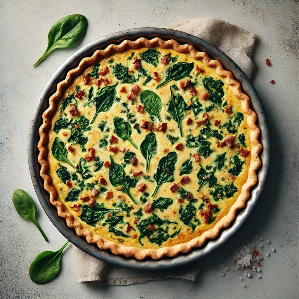 Bacon Cheddar Spinach Quiche