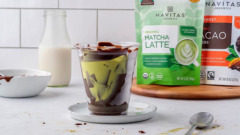 Image of Cracking Chocolate Iced Matcha Latte