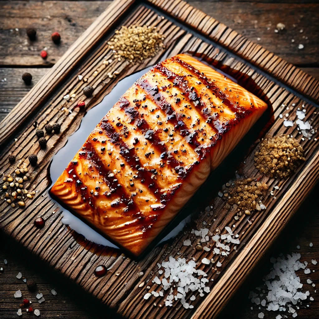 Cedar Plank Salmon-Alfoos Mango Balsamic