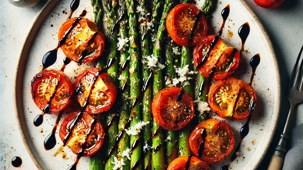 Image of Roasted Asparagus & Tomatoes w/& Goat Cheese