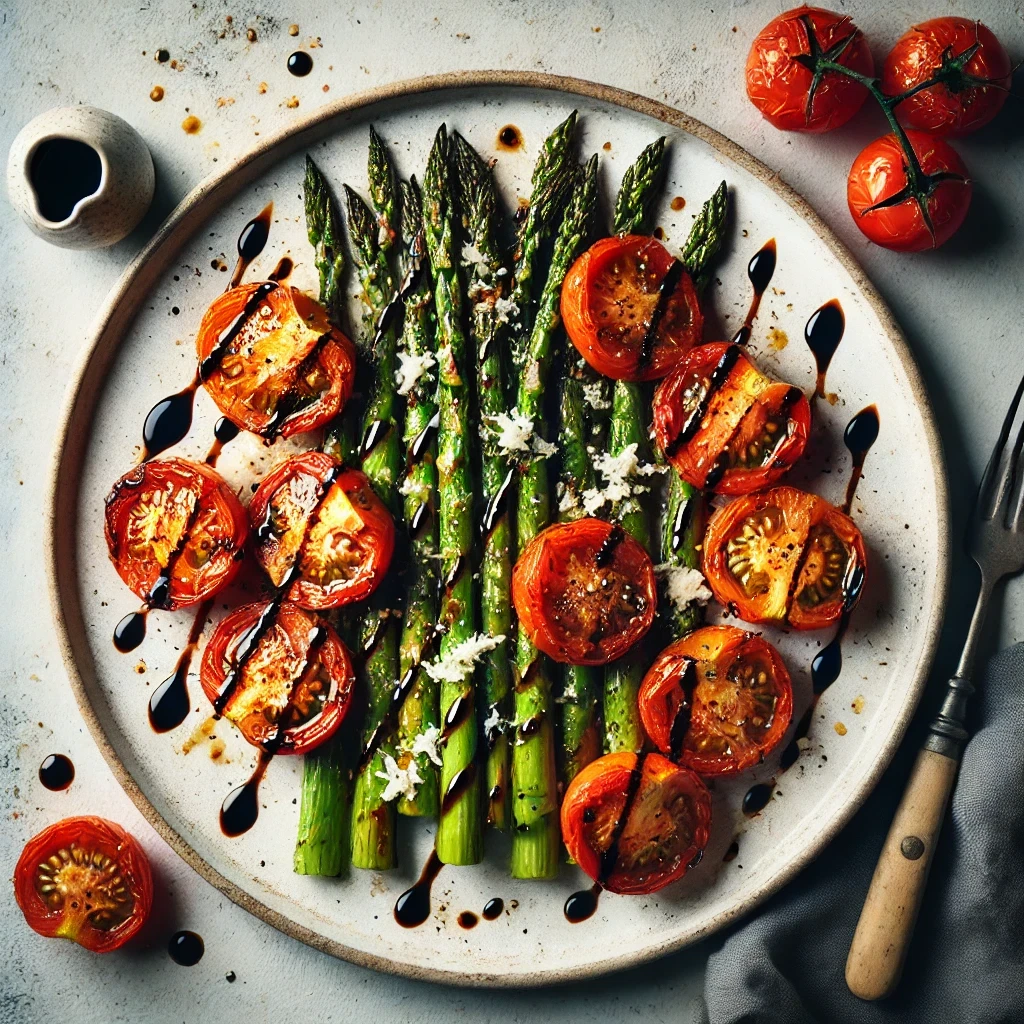 Roasted Asparagus & Tomatoes w/& Goat Cheese