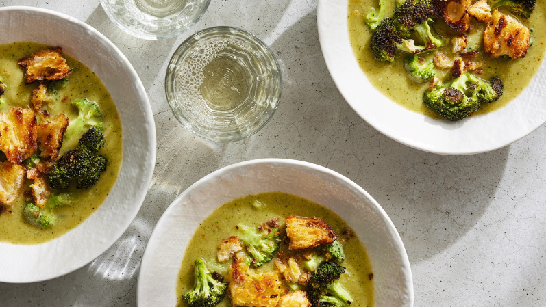 Image of Broccoli Soup with Smoked Paprika & Big Croutons