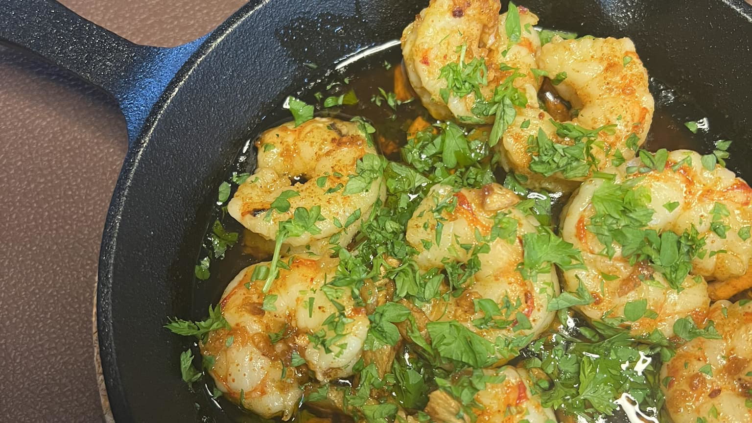 Image of Gambas Pil Pil med argentinske Rødrejer