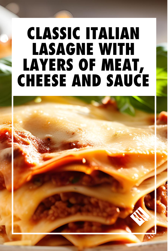 Image of Classic Italian Lasagne with Layers of Meat, Cheese and Sauce