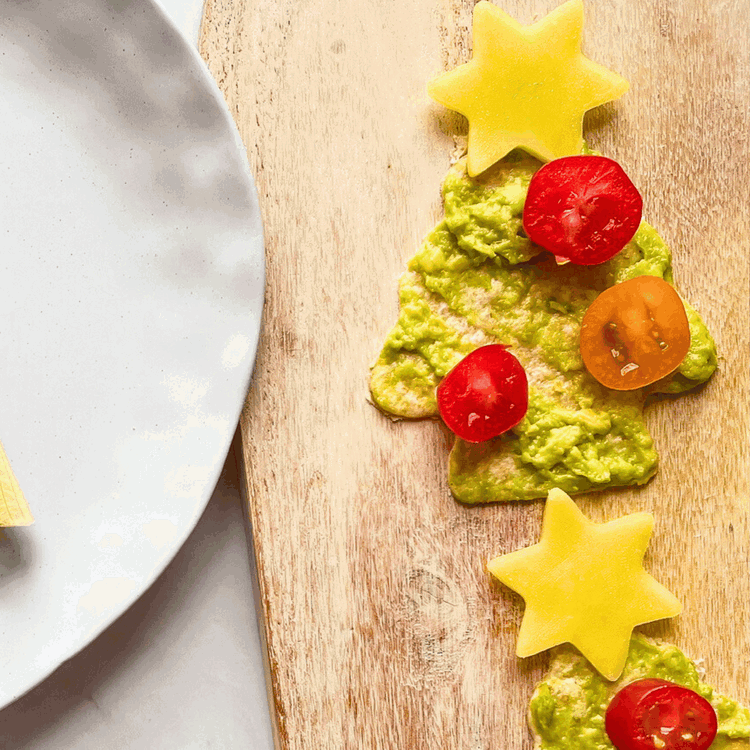 Image of Tortilla Christmas Trees:- Spread a thin layer of avocado on...