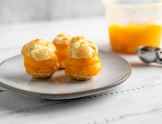 Image of Cinnamon Persimmon Sorbet Profiteroles