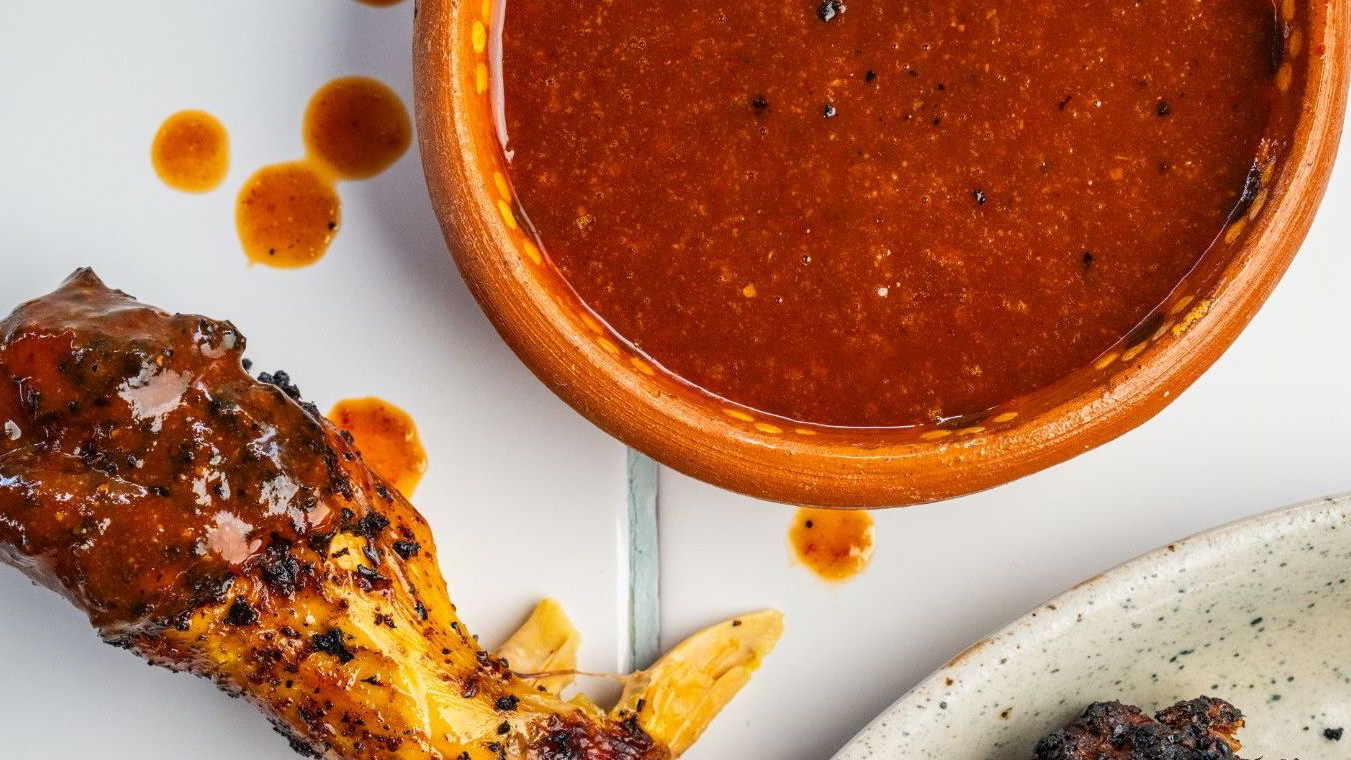 Image of Spicy Dry-Rubbed Chicken Wings with Piloncillo Chipotle Dipping Sauce