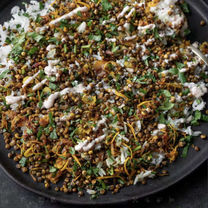 Image of Crispy Indian-Ish Lentils with Rice & Yogurt 