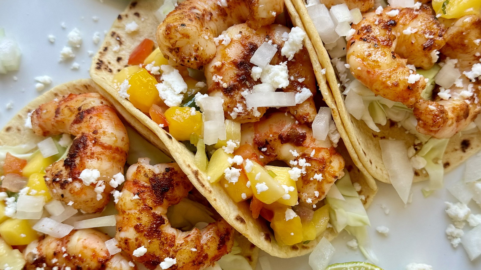 Image of Blackened Spot Prawn Tacos with Mango Salsa