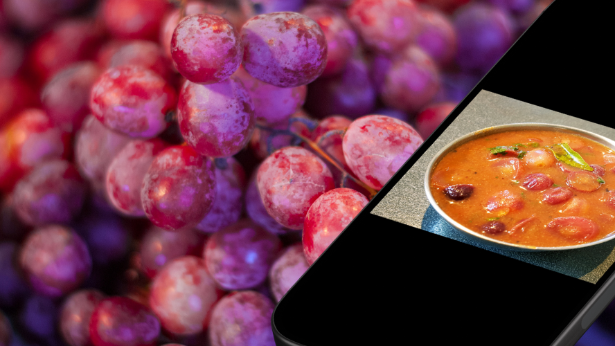 Image of Grapes Gojju with Ellu Podi & Vathal Kuzhambu Podi