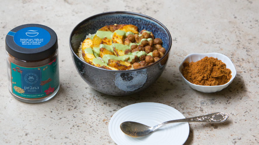 Image of Acorn Squash & Chickpea Millet Bowl with Utsav Spice Blend