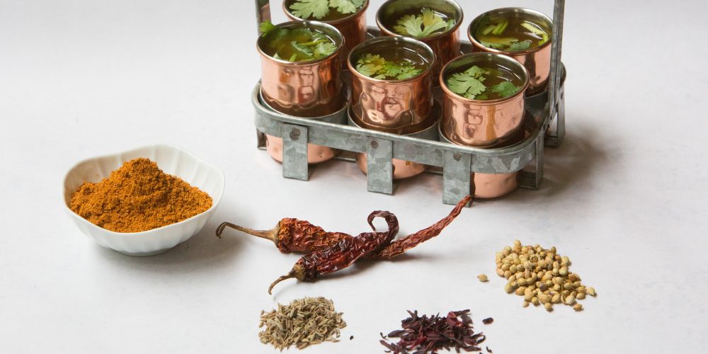 Lemon Ginger Rasam (Soup) with Rasa Mela