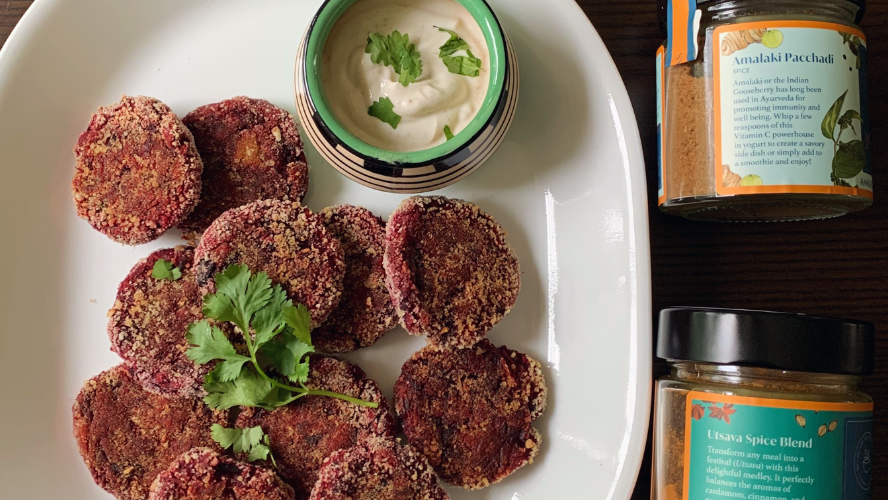 Image of Beet Fritters with Utsava Spice Blend