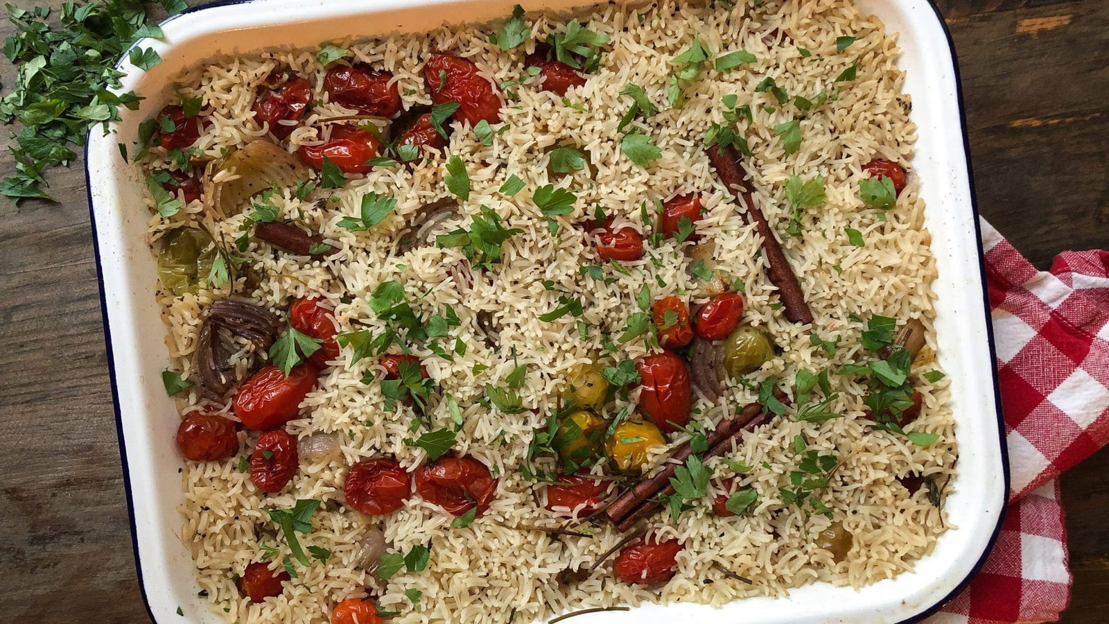 Image of Baked Rice with Cherry Tomatoes