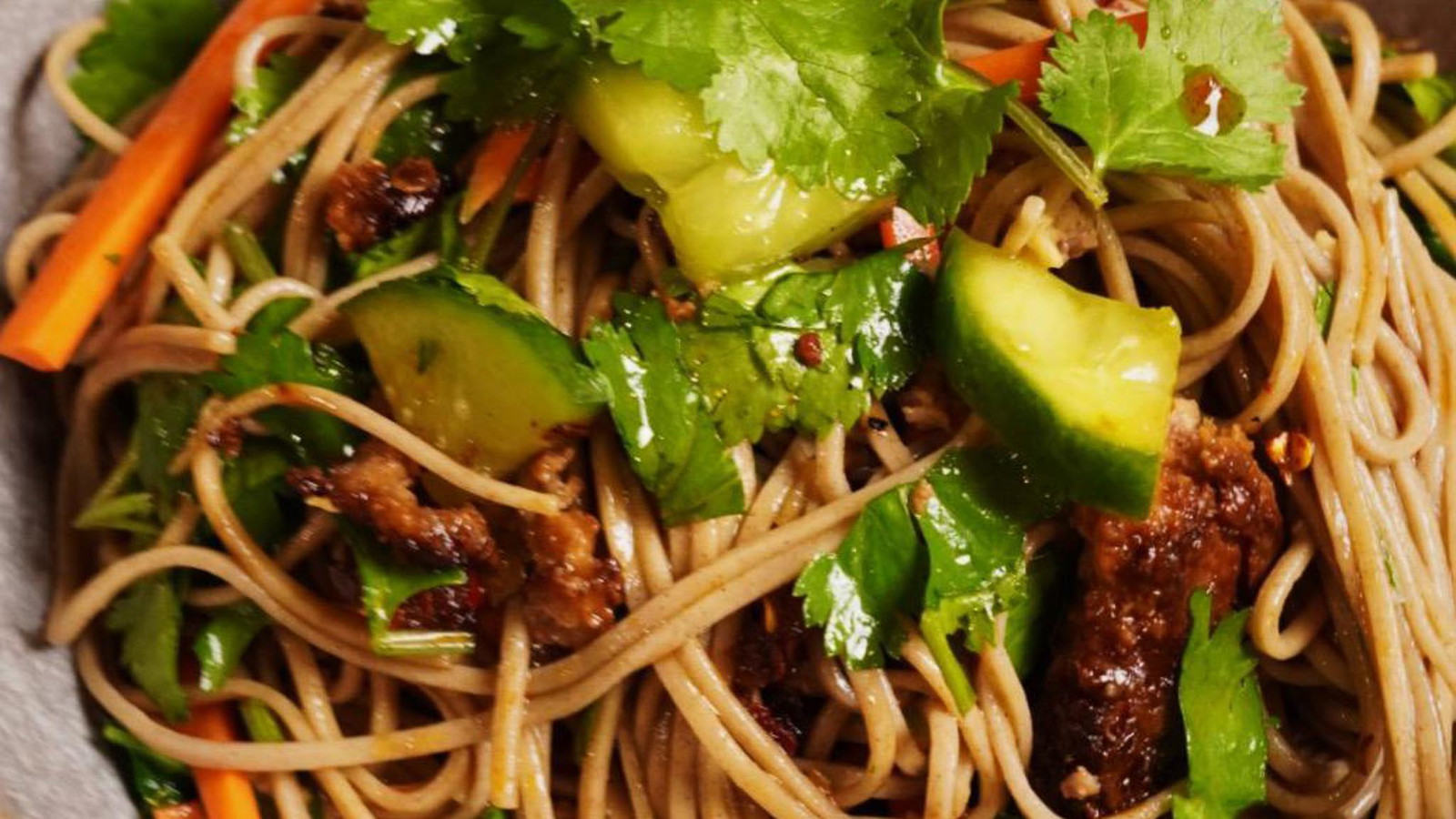 Image of Soba Noodle Salad with Crispy Pork and Mixed Veg