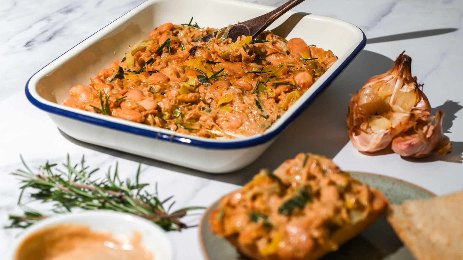 Creamy Leek Zucchini Butter Bean Bake-image