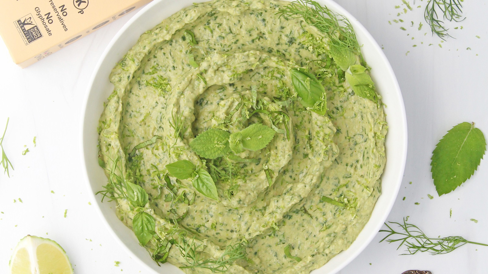 Image of Green Goddess Hummus with Lime and Mixed Herbs