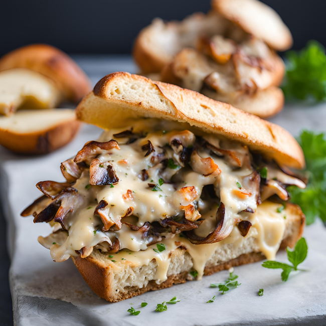 Image of Wild Lobster Mushroom and Cheese Sandwich