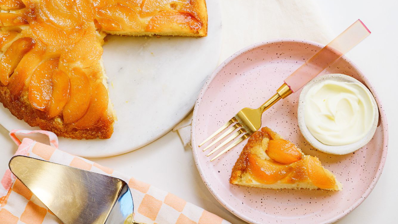 Image of Nicole’s Peach & Bourbon Upside Down Skillet Cake 