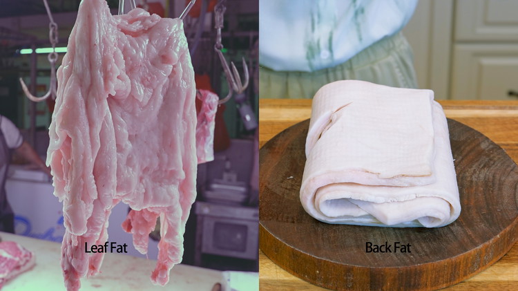 Image of In general, there are mainly two types of pork fat that you can get for making lard, which are leaf fat, and back fat. You can choose depending on your use.  