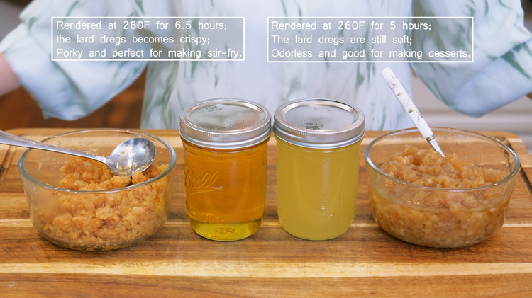 Image of I have 2 jars of lard here. They are both rendered at 260F. 