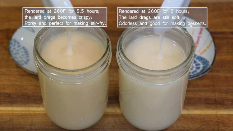 Image of Both jars of lard are fluent at room temperature. The difference is in taste. One is porkier than another, so it is your choice to decide.