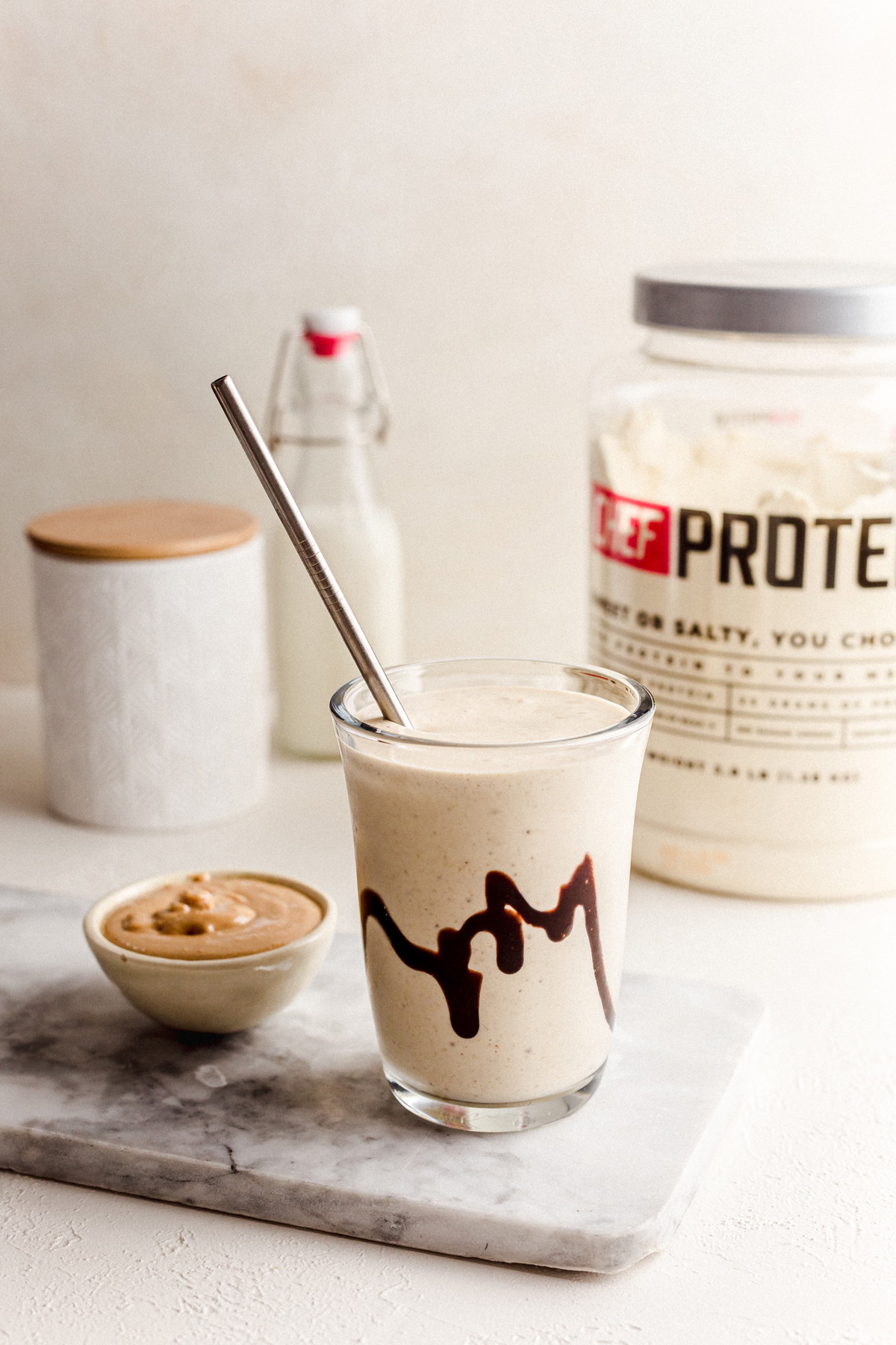 Smoothie de mantequilla de maní proteico