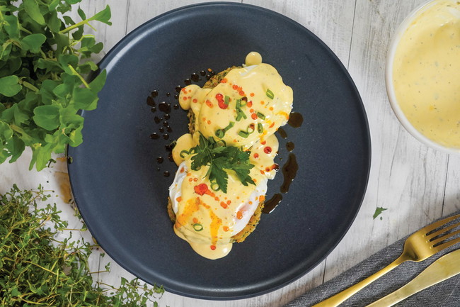 Image of Smoked Salmon Fish Cakes with Eggs and Béarnaise