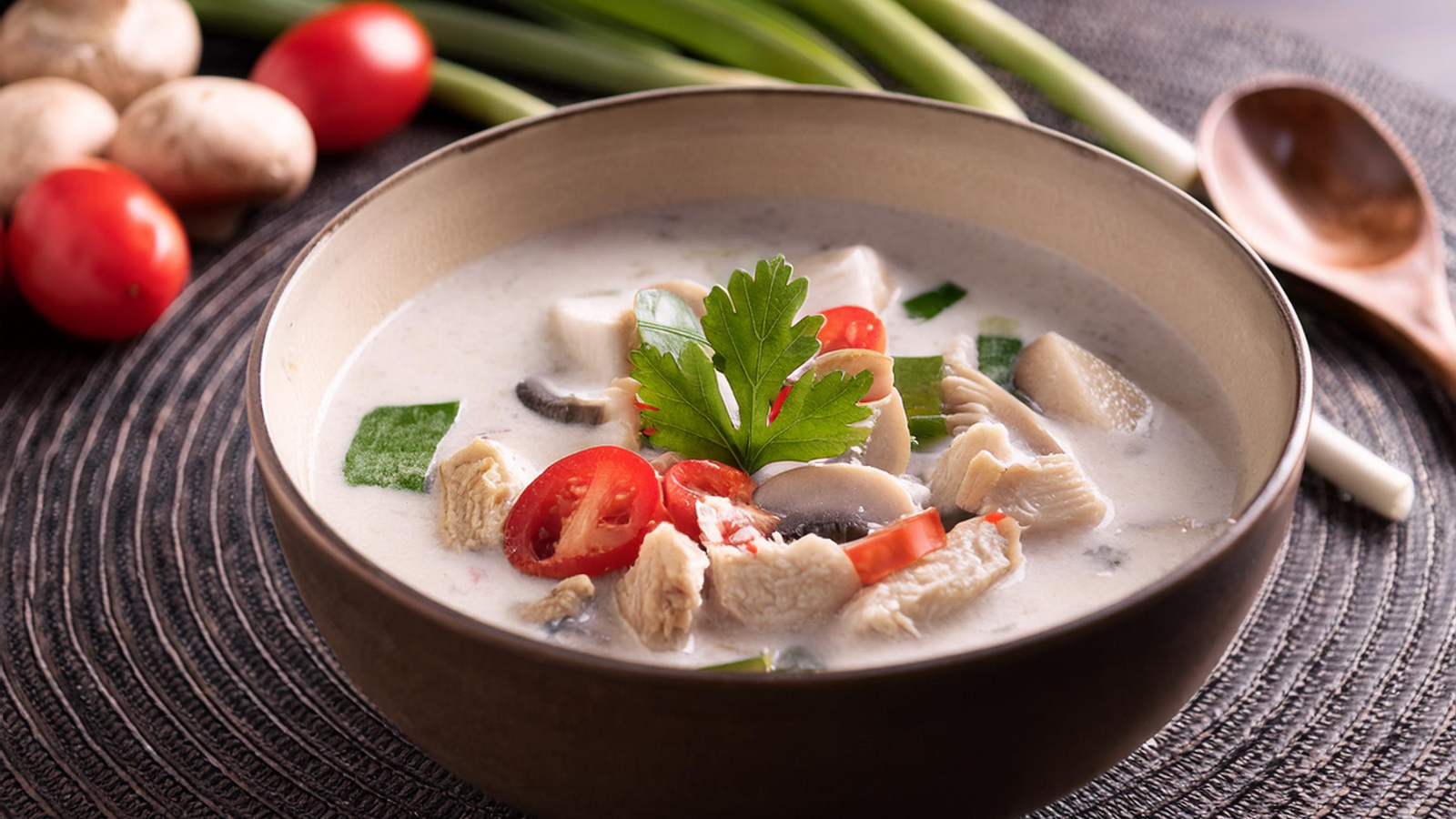 Bowl of Tom Kha Gai Soup 