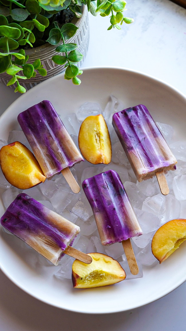 Image of Blueberry & Peach Protein Popsicles