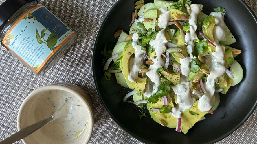 Image of Summer Cucumber Salad with Amalaki Pacchadi