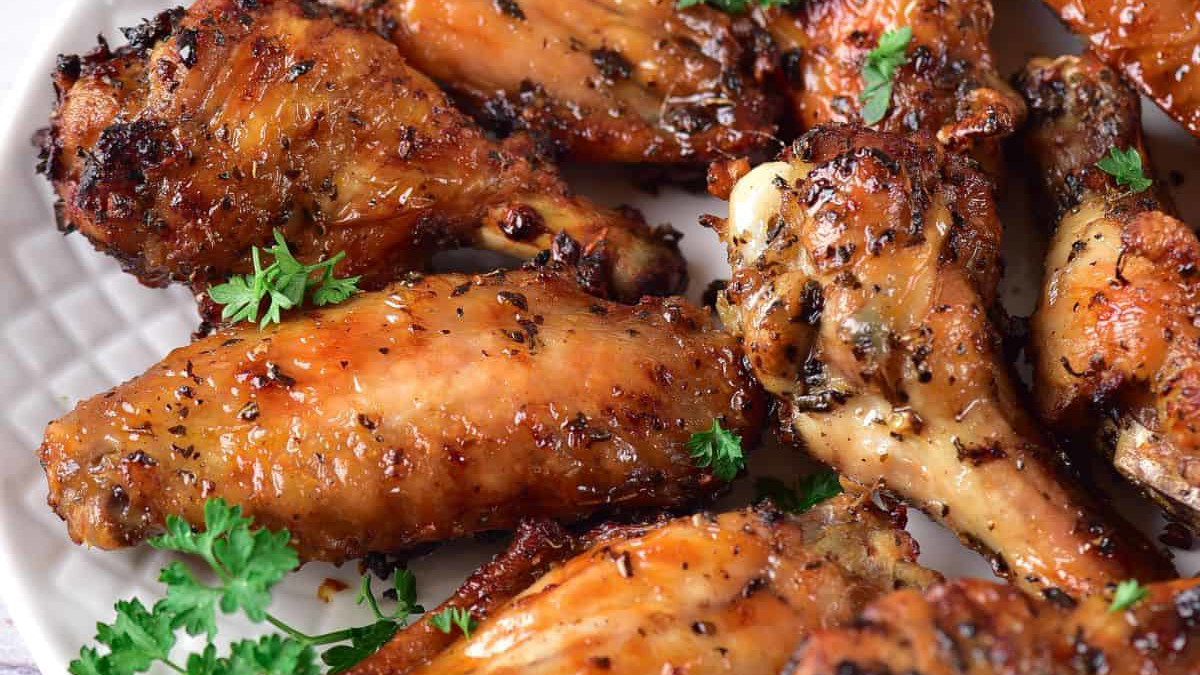 Image of Garlic Chicken Wings w/ Apricot Balsamic Reduction