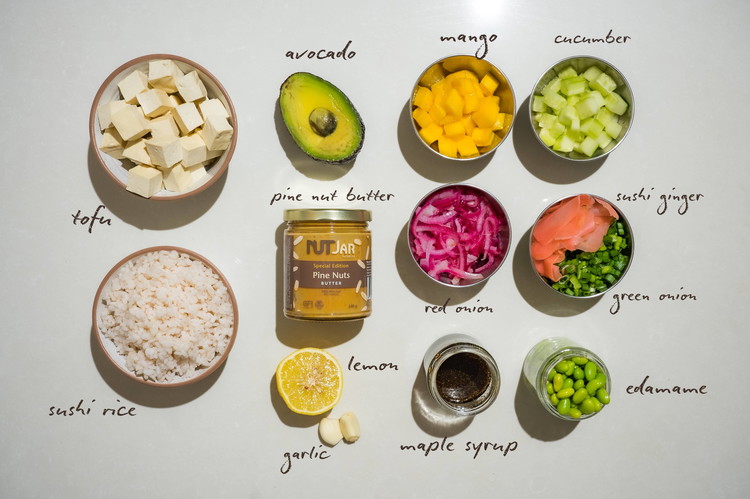 Image of Cook the sushi rice according to the packet instructions and while it is cooking prepare the sushi rice dressing. To do this, mix the rice vinegar, sugar, and salt together in a small dish. When the rice is cooked, pour...