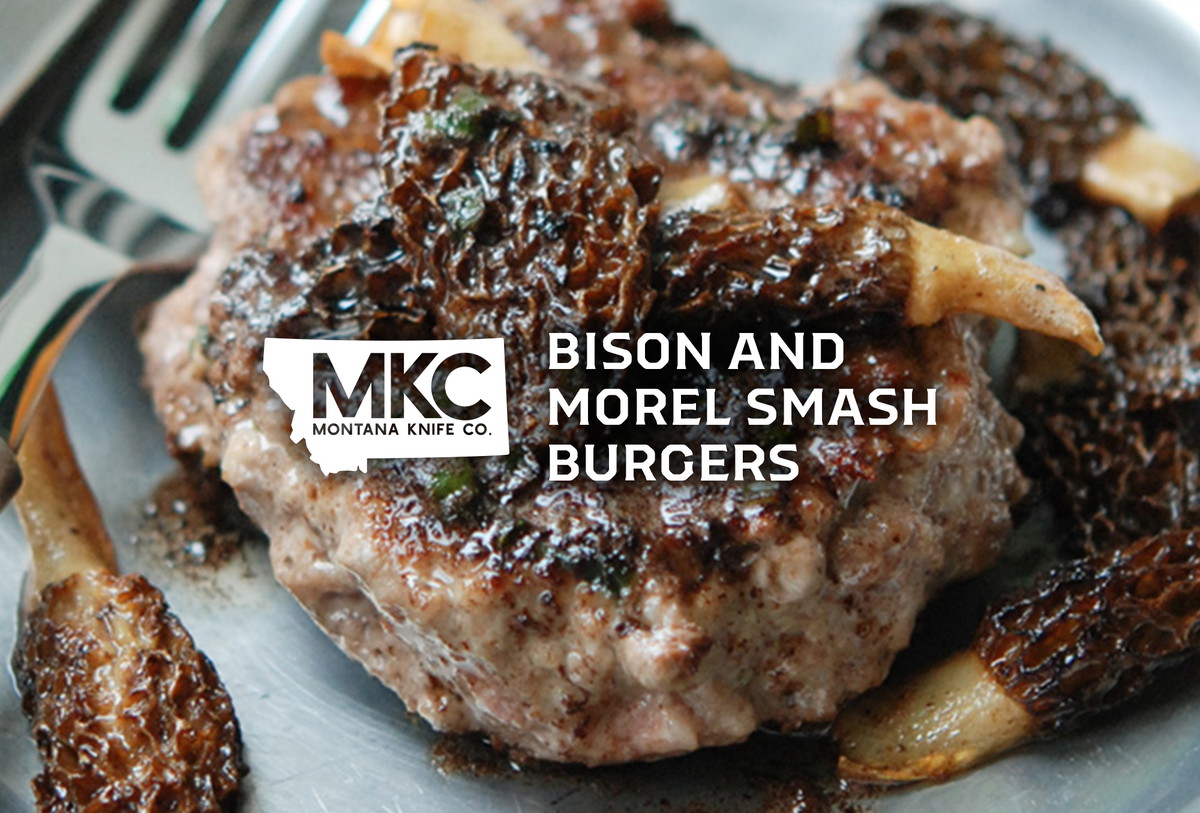 Bison and Morel Smash Burgers