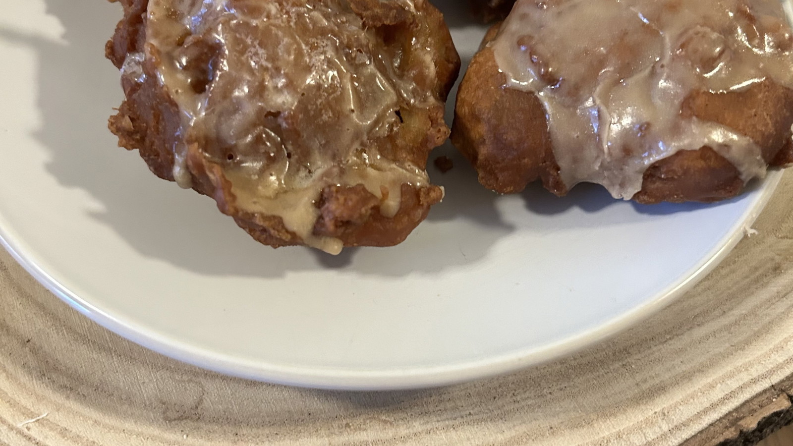 Image of Delicious Homemade Apple Fritters with Maple Glaze